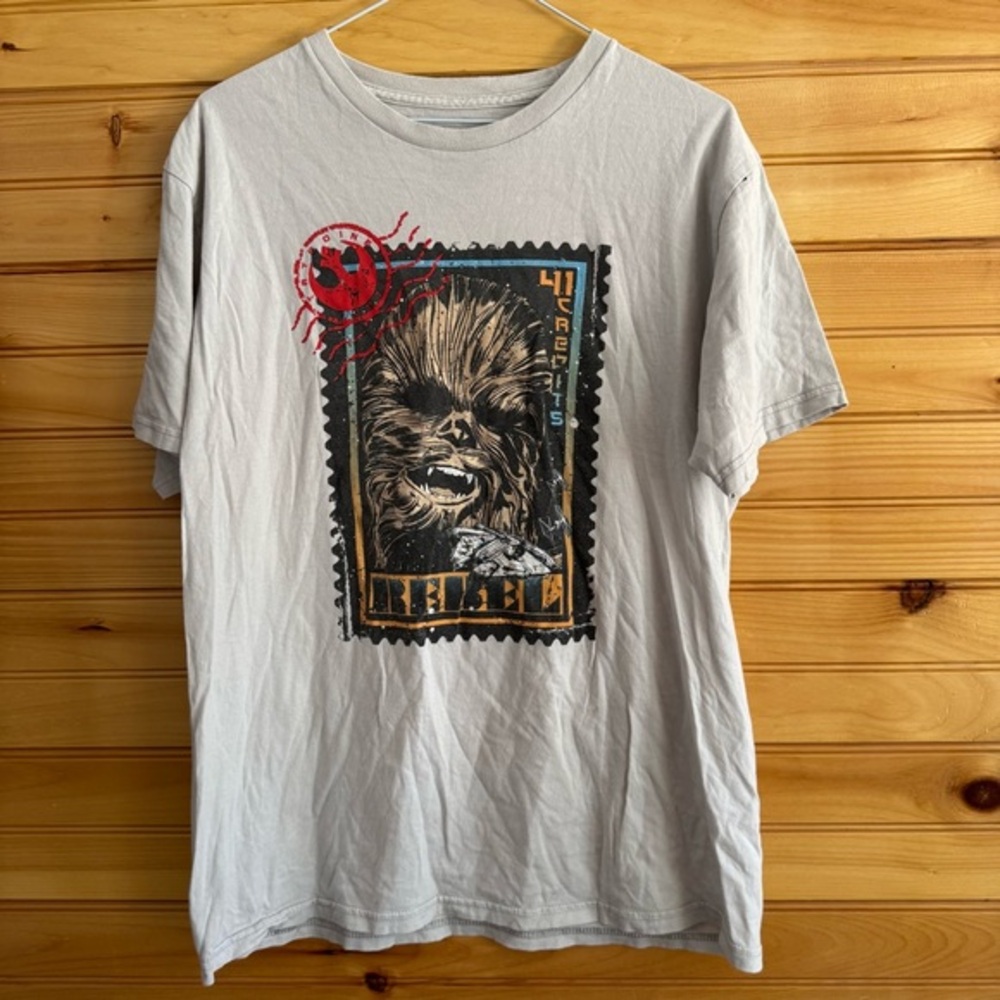 Star Wars Rebel Chewbacca Tan Short Sleeve Tee with Vintage Graphic Large